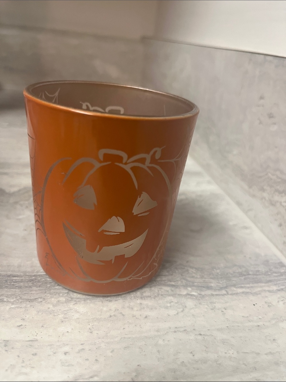 Halloween Pumpkin Votive Candle Holder - Orange